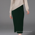 Latest design formal ladies skirt knit cotton grey women long skirt